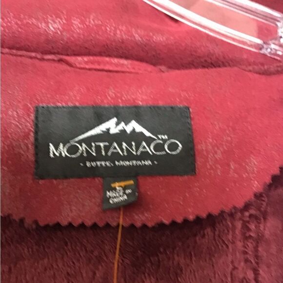 MONTANACO LG. FAUX RED LEATHER JACKET - Picture 2 of 7